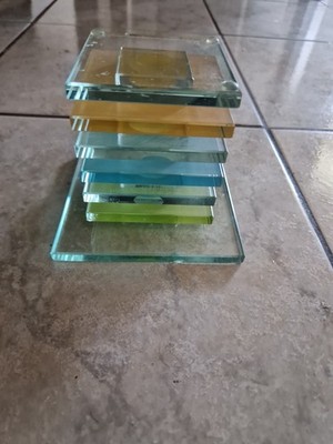 PartyLite Glas Prisma Kerzenhalter P9271 mit Box 4 x 5 Quadratische Oberseite 2