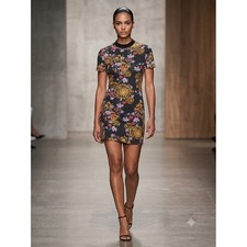 Versace Jeans Couture Sunflower Baroque Floral T-Shirt Dress - Tailored Mini