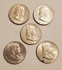 5 Franklin Half Dollar Lot 3- 1963, 2-1963 D