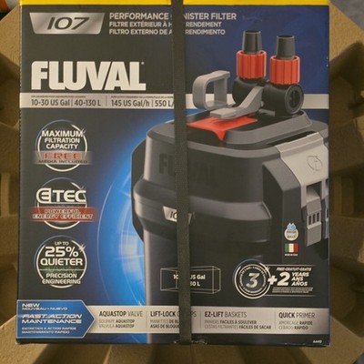 Fluval 107 Canister Filter External 145 GPH for 10-30 Gal Aquariums A440