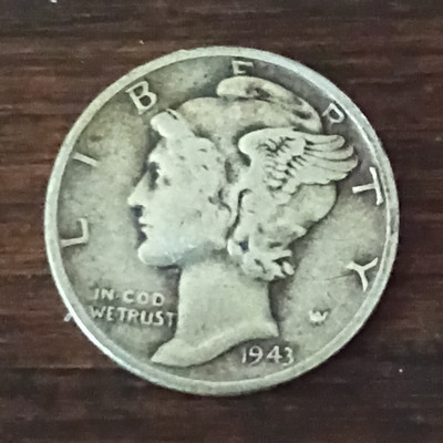 1943 Mercury (Winged Liberty) Silver Dime 10C Philadelphia Business Strike