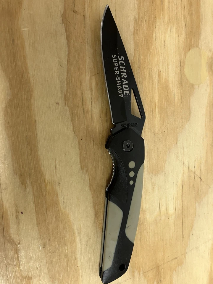 Schrade супер острый SX4B карманный нож простоя края серый черный резиновая ручка - Изображение 3 из 4