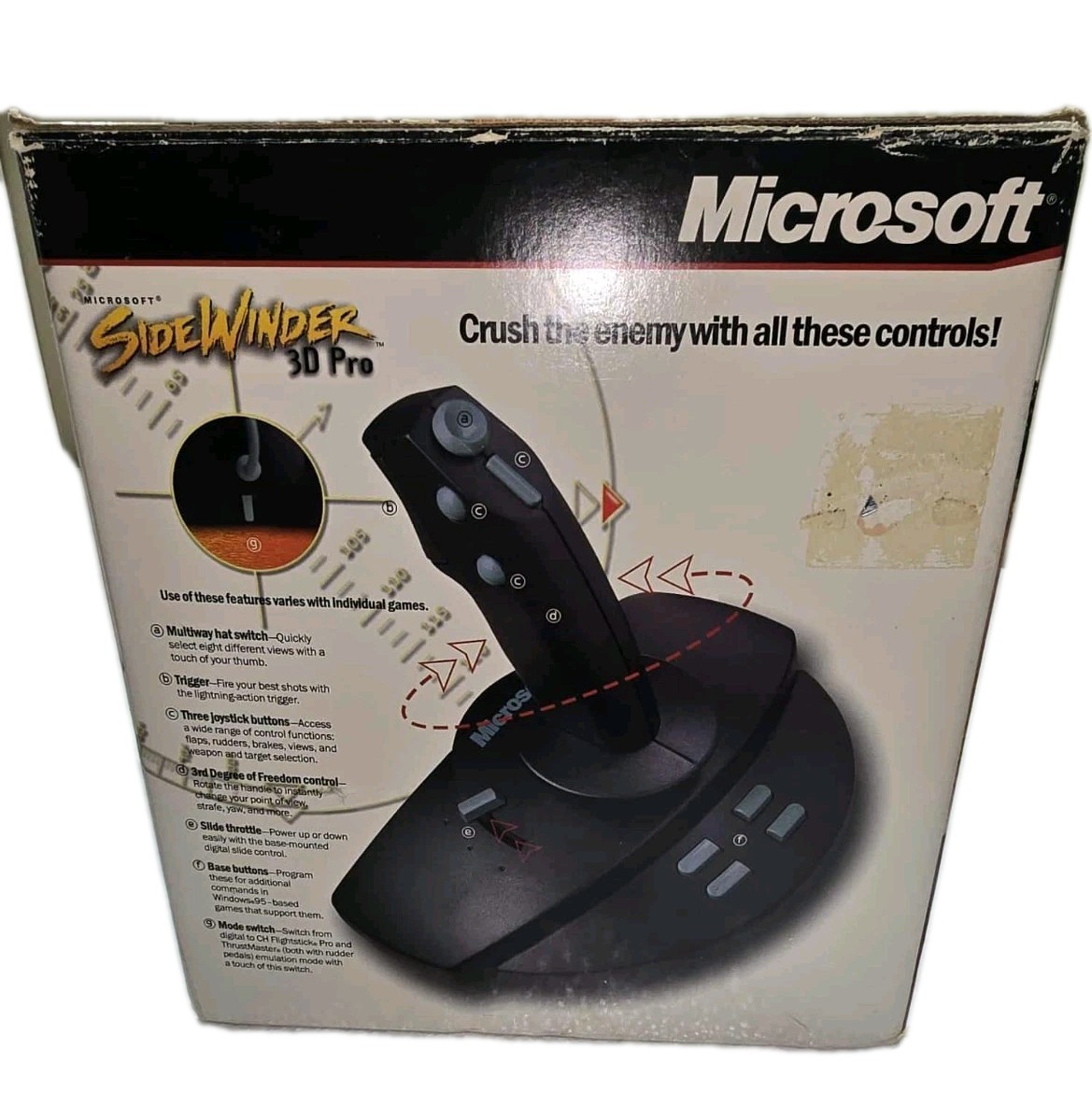 Microsoft SideWinder 3D Pro Joystick w/ Original Box – Vintage PC Flight Control