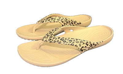 Crocs Kadee II Flip Sandals Iconic Comfort Women's Size 11 Leopard