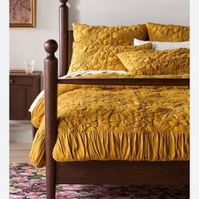 Anthropologie Dahlia Cotton Jersey Floral Quilt Size King NEW