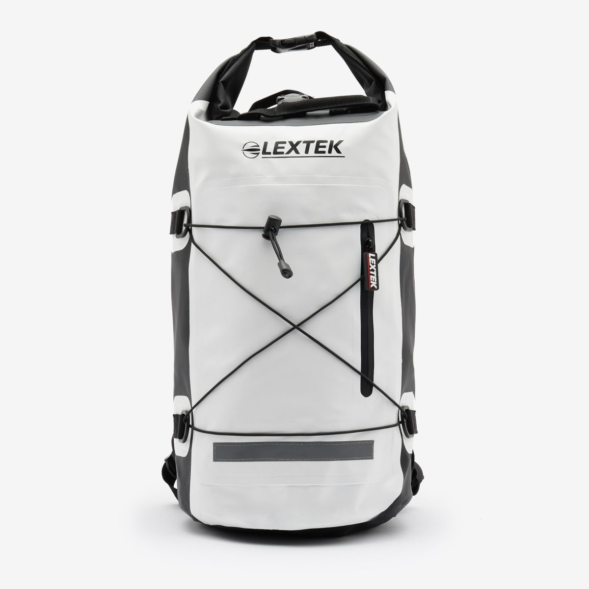 Mochila Bolsa Seca Impermeable Lextek 30L Blanca/Negro Bolsa Trasera 30 L Correas de Lona