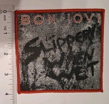 Bon Jovi Slippery When Wet Red Border Woven Patch