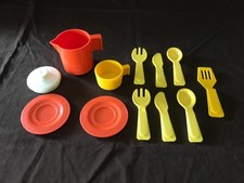 Fisher Price Kitchen Set Accessories For 919-12 Piece Lot 1970's Good Shape
