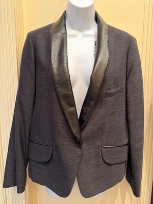 NWT Yves Saint Laurent Runway 2009 Tuxedo Blazer Leather F42