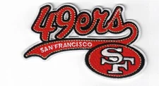 San Francisco 49ers Script Team Logo NFL Embroidered 3x2in Iron / Sew-On Patch