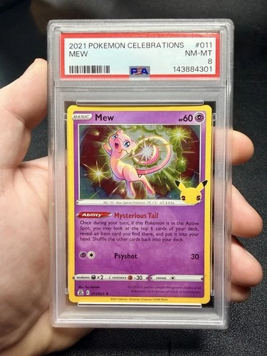 PSA 8 Mew 011/025 Celebrations Holo