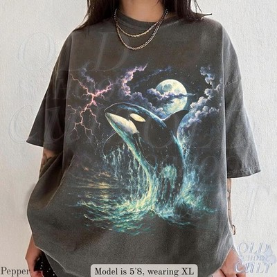 Vintage Orca Midnight 90s Graphic T-Shirt  Retro Killer Whale Shirt  90s Ocean