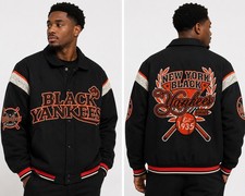 Stall & Dean Vintage Black Yankees Varsity Jacket Negro League 5XL L300 Nice