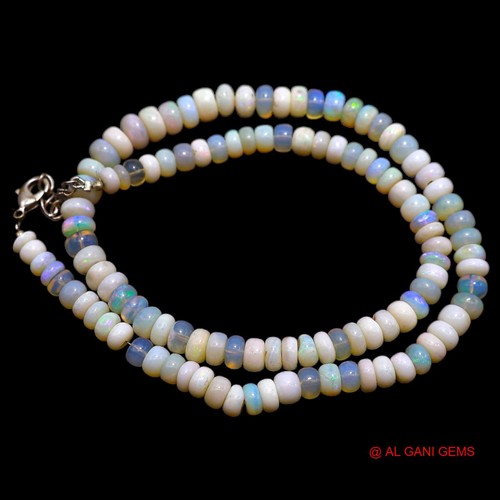 Collana Perline Rondelle Naturale Multicolore Opale di Fuoco Gemma per Madre - Foto 8 di 16