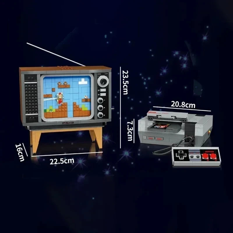 NES Nintendo Entertainment Sys TV Console Retro Game Brick Building Set 2646Pcs