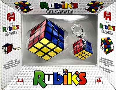 Rubiks Classic Set 3x3 Cube und Mini Schlüsselanhänger Puzzle Spiel... NEU & OVP