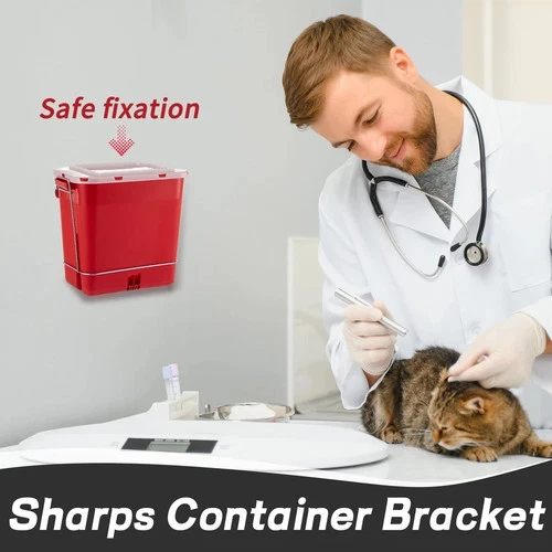 Shimeyao 2 Pcs Wall Cart Sharps Bracket for 2 Gallon Sharps Container Wall Mo... image 5