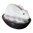 Vintage Fenton Custard Satin Bunny Iridized Basket amethys glass Signed spring