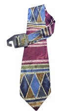 Roffe Accessories Hand Made Classic Colorful Geometric Men's Tie 100 Silk New
