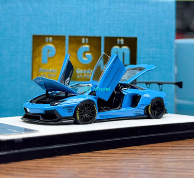 BN PGM 1:64 Blue Aventador LP700-4 LB Standard Sports Model Diecast Metal Car 
