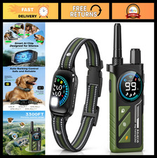 2-in-1 Waterproof Dog Shock Bark Collar - 3300FT Remote, Beep/Vibration Modes,