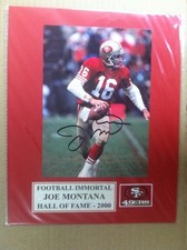 Autograph Joe Montana 5x7 color photo mounted to 8x10 w/coa
