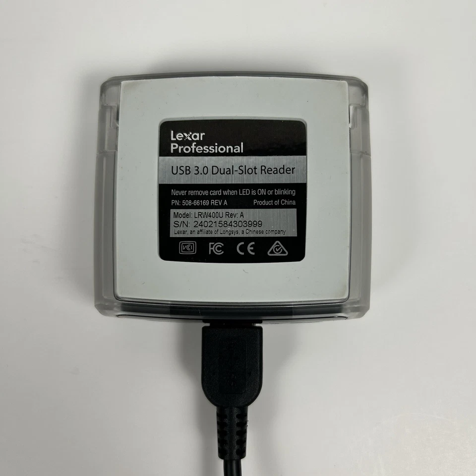 Lexar Professional USB 3.0 Dual-Slot Card Reader LRW400U w/ Cable - Image 2 of 4