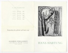 Hans HARTUNG. Einladungskarte. Paris, Galerie Lydia Conti, 1947