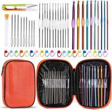 54 Pcs Crochet Needles Set, Crochet Hooks Kit with Storage Case, Ergonomic Knitt