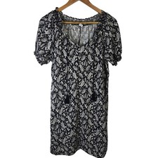 Old Navy Dress XS Black White Tiger Print Short Sleeve Mini Casual Boho