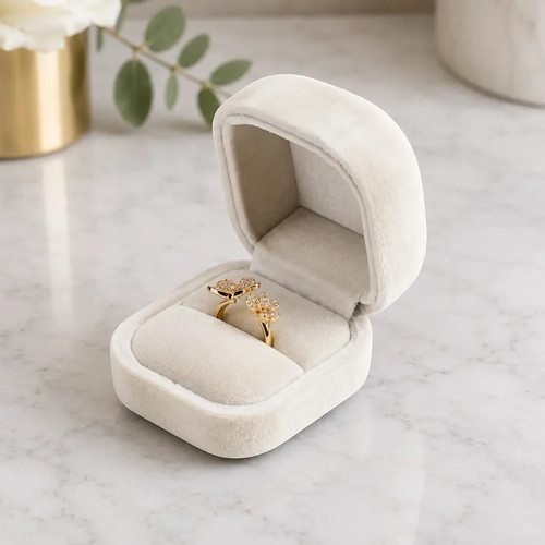Velvet Engagement Ring Box Proposal Wedding Jewellery Keepsake Case Mayfair