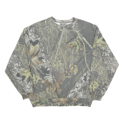JERZEES Sweatshirt Col Rond Camouflage Gris Coton Mélangé XL Casual Outdoor - Photo 1/4