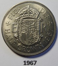 1967 Half Crown, Elizabeth II, British Pre-Decimal. See photos for condition.