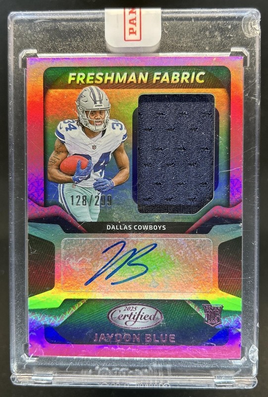 2025 Certified Jaydon Blue Freshman Fabric Mirror Jersey Pink RC Auto #/299