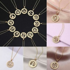 Personality twelve constellation alloy necklace men and women constellation gift