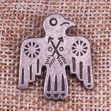 Thunderbird Silver Inspirational "Old Pawn" South-Western Pin Badge Jewelry
