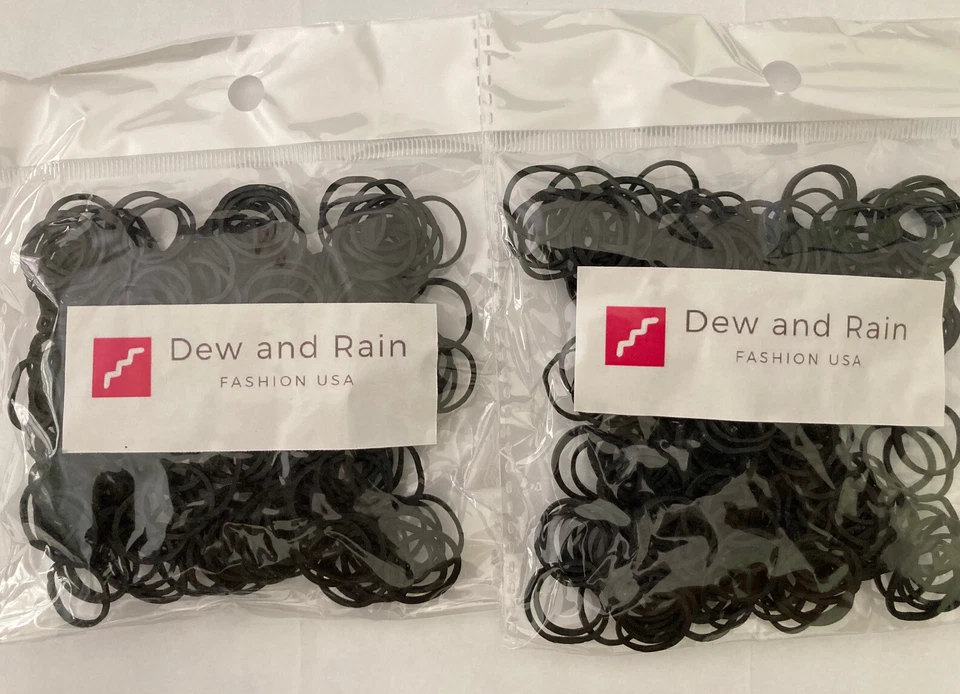 400 Small Black Rubber Bands for Crafts Hobbies Pony Hair Holder Office Use etc. - Image 2 of 4