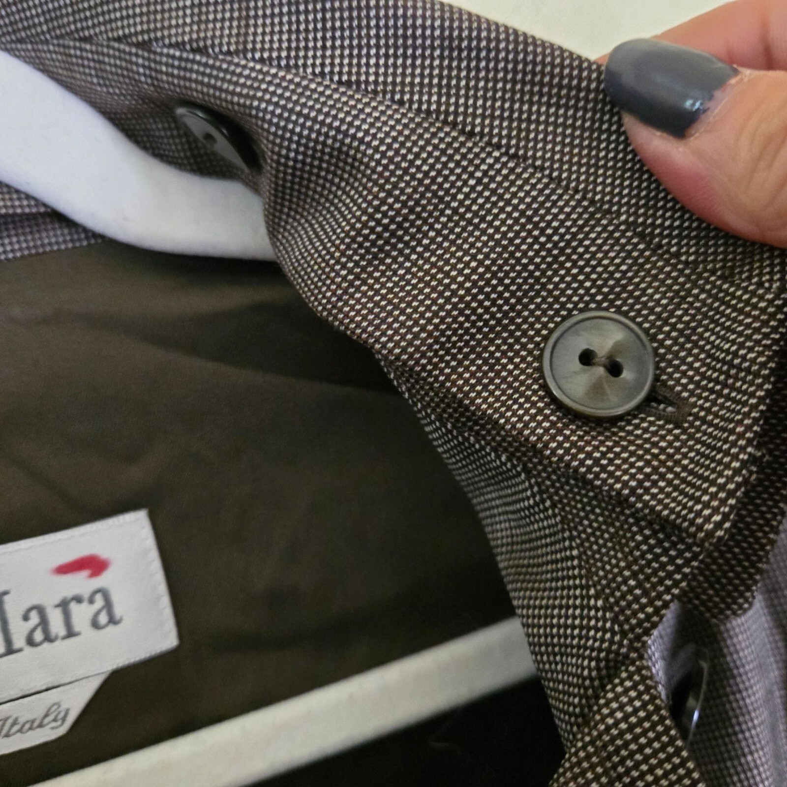 Max Mara Brown Patterned Wool Silk Asymetrical Bu… - image 5