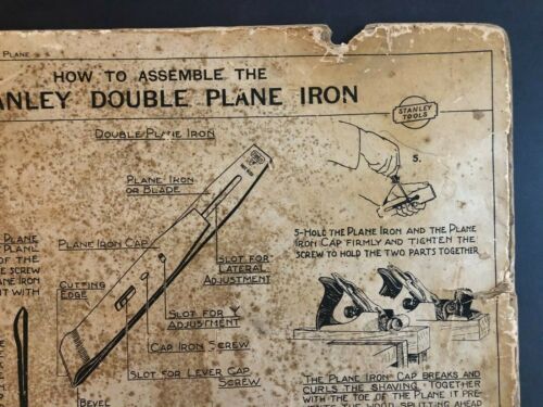 Vintage 1928 Stanley Tools Tabella istruzioni cartone pressato doppia faccia (14/14) - Foto 10 di 11