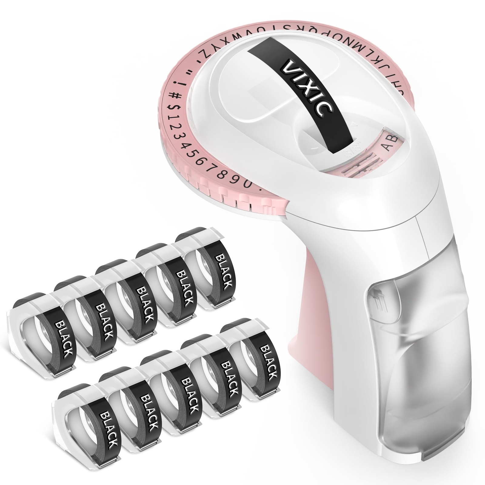 Vintage Embossed Label Maker Machine with Tapes for Office & Home