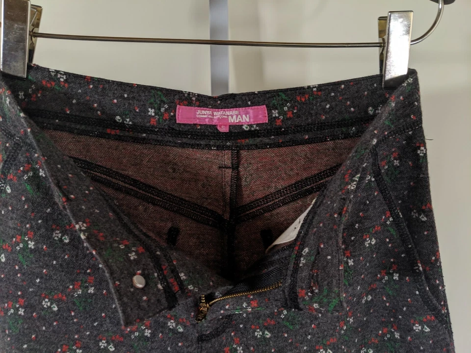 Pantalones Cortos Junya Watanabe MAN Rosa 2003 Floral Culotte Pierna Ancha S W28" Japón Foto 3 de 4