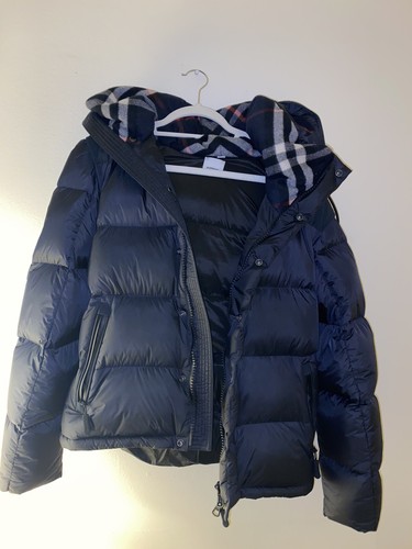 burberry puffer jacket navy with 