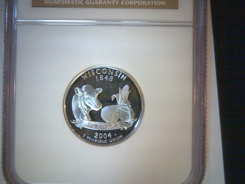 2004-S SILVER WISCONSIN PROOF QUARTER NGC PF 69 ULTRA CAMEO