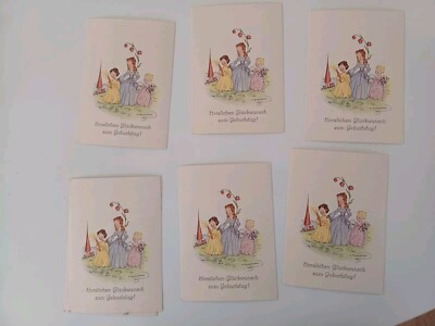Postkarte Vintage Geburtstag Glückwunsch Unbeschrieben Lotte Entenmann