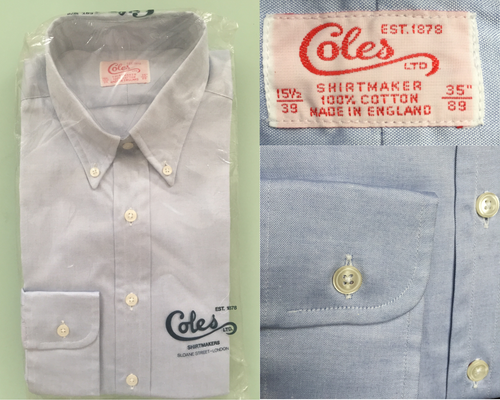 Pure Cotton Long Sleeve Blue Shirt 15½ 