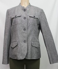 Vintage Liz Claiborne Women's Blazer Jacket Long Sleeve Wool Blend Gray Size 14