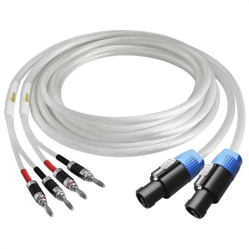 HI-End OCC Silver Plated REL Subwoofer Cable Speakon 4 to banana Audiophile - Image 4 of 4