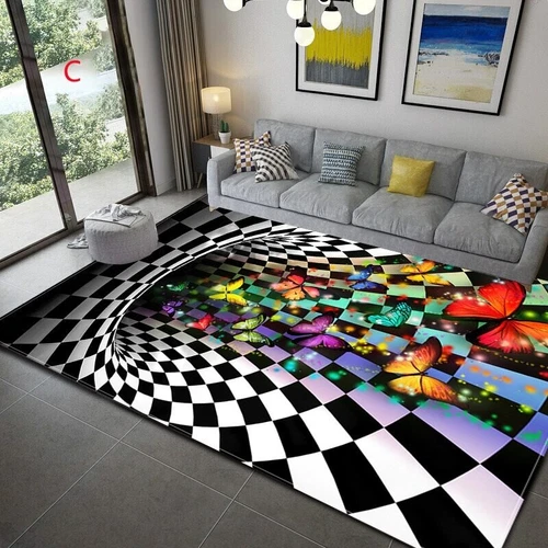 3D Vortex Illusion Carpet Entrance Door Floor Mat Abstract Geometric Optical - Picture 40 of 42