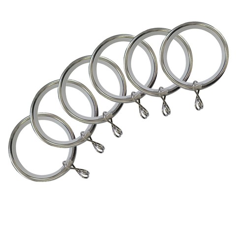 28MM METAL CURTAIN POLE RINGS - chrome, matt chrome, black nickel, antique brass - Picture 2 of 6