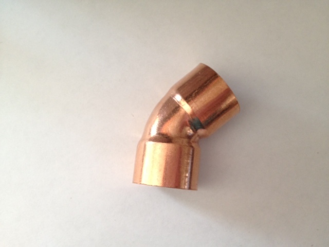 3/4" Copper 45 Degree Elbow,  Lot of (5) Plumbing Fitting